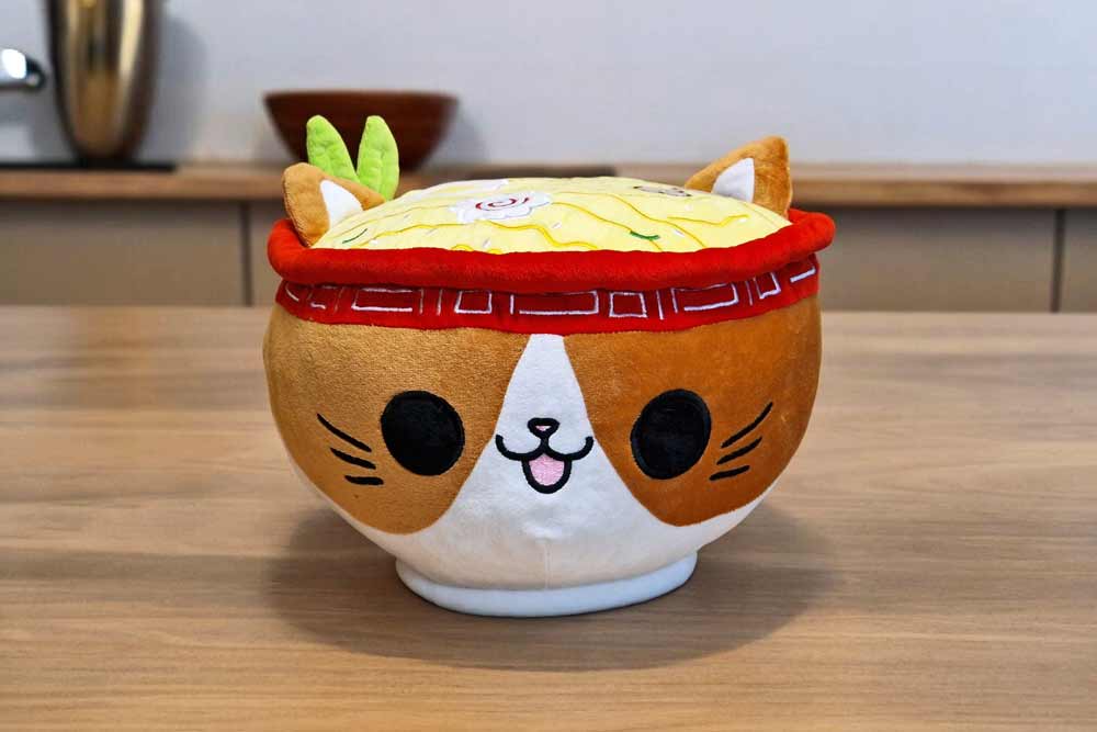 Ramen Katze Plueschtier Kuscheltier Nudelsuppe